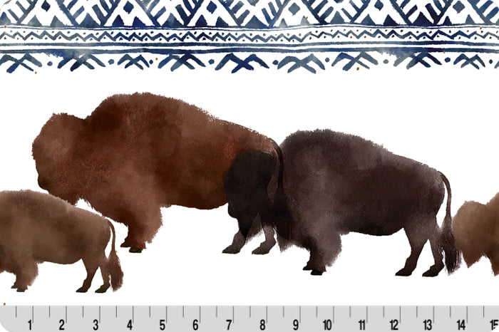Minky - Big Sky Bison Digital Cuddle Woodland From Shannon Fabrics - 60" Wide