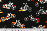 Minky - Born To Ride Digital Cuddle Black From Shannon Fabrics - 60" Wide