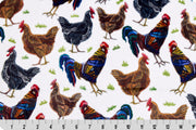 Minky - Cluck Cluck Digital Cuddle Multi From Shannon Fabrics - 60" Wide