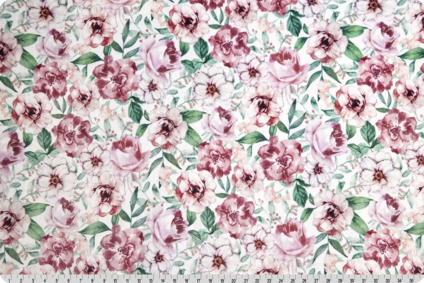 Minky - Country Floral Digital Cuddle Rosewater From Shannon Fabrics - 60" Wide