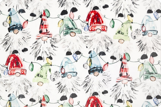 Minky - Don'T Gnome Me Digital Cuddle Snow From Shannon Fabrics