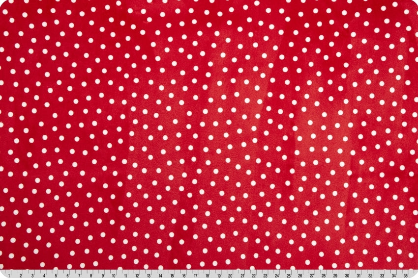 Minky - Dot Digital Cuddle Scarlet From Shannon Fabrics - 60" Wide