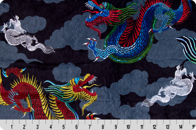 Minky - Dragon Nights Digital Cuddle Black From Shannon Fabrics