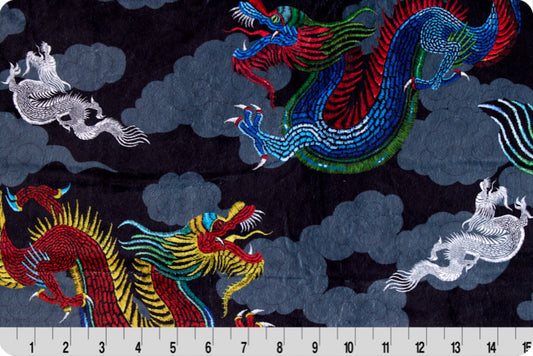 Minky - Dragon Nights Digital Cuddle Black From Shannon Fabrics