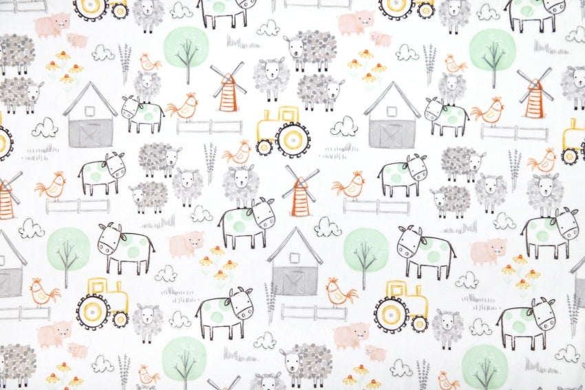 Minky - E-I-E-I-O Digital Cuddle Seaspray From Shannon Fabrics - 60" Wide