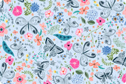 Minky - EVERBLOOM in Dusty Blue Digital Cuddle Snow From Shannon Fabrics - 60" Wide