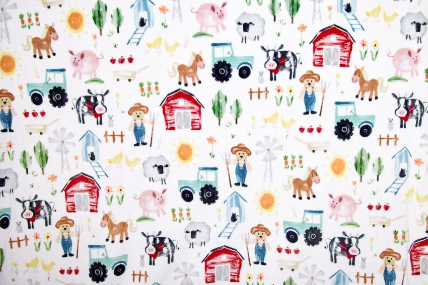 Minky - Farmer Ted Digital Cuddle Multi From Shannon Fabrics - 60" Wide