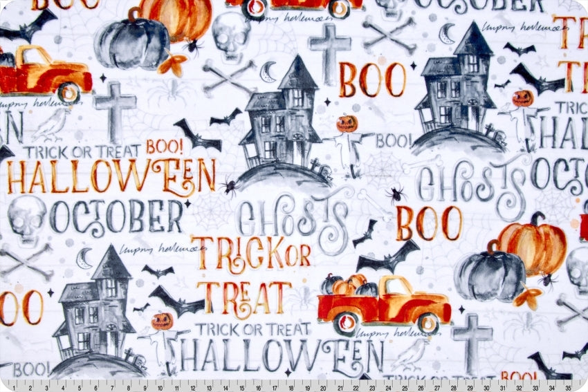 Minky - Hallows Eve Digital Cuddle Black From Shannon Fabrics - 60" Wide