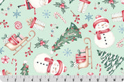 Minky - Jolly Santa Digital Cuddle Juniper From Shannon Fabrics - 60" Wide