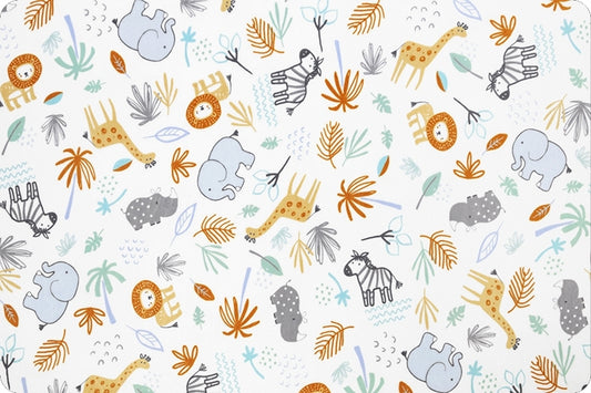 Minky - Jungle Friends Digital Cuddle Dusty Blue From Shannon Fabrics