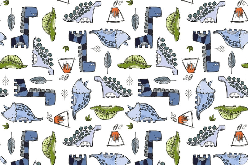 Minky - Jurassic Digital Cuddle Snow From Shannon Fabrics
