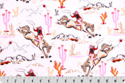 Minky - Lasso Ladies Digital Cuddle Pearl From Shannon Fabrics - 60" Wide