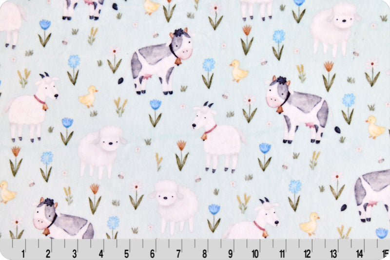 Minky - Little Farm Digital Cuddle Multi From Shannon Fabrics - 60" Wide
