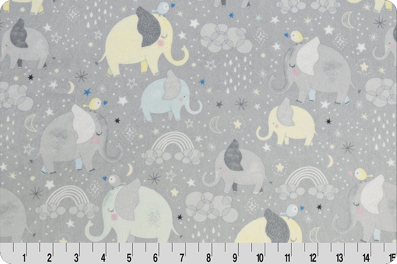 Minky - Mama And Me Digital Cuddle Gray From Shannon Fabrics - 60" Wide