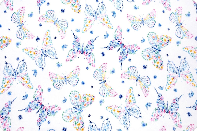 Minky - Mariposa Digital Cuddle Snow From Shannon Fabrics - 60" Wide