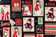 Minky - Merry Mail Digital Cuddle Black From Shannon Fabrics - 60" Wide