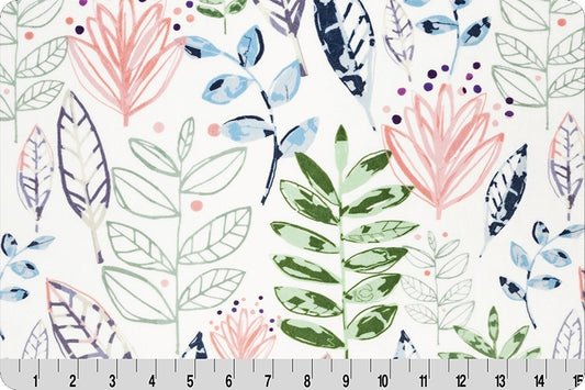 Minky - Modern Leaf Digital Cuddle Blossom From Shannon Fabrics