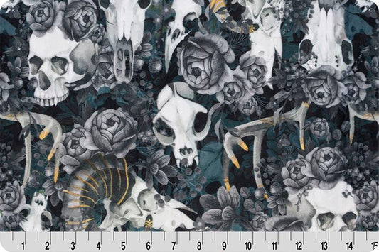 Minky - Memento Mori Digital Cuddle Gray From Shannon Fabrics