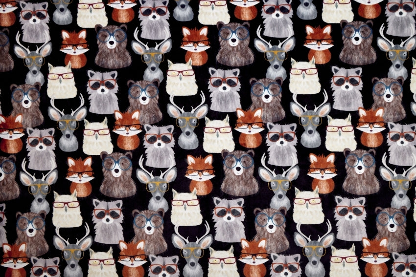 Minky - Nature Nerds Digital Cuddle Black From Shannon Fabrics - 60" Wide