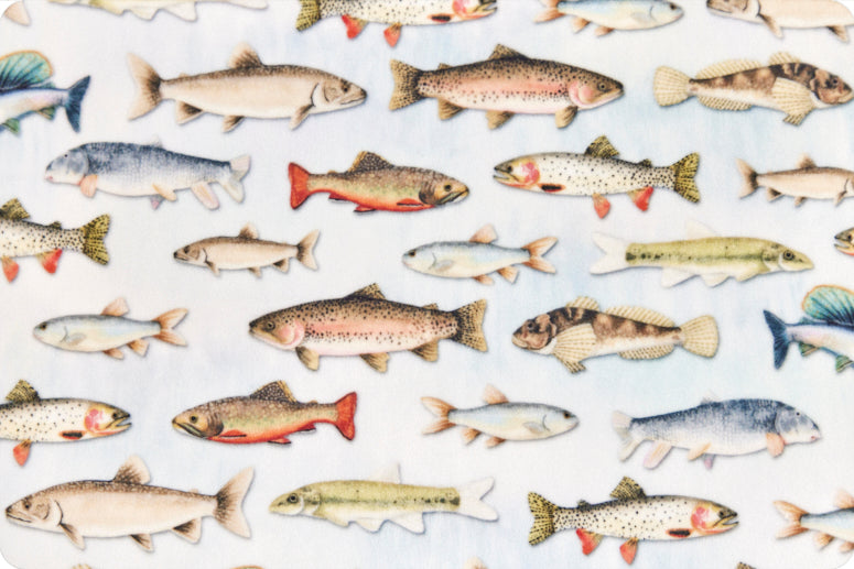 Minky - Plenty Of Fish Digital Cuddle Multi From Shannon Fabrics