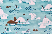 Minky - Polar Pals Digital Cuddle Aqua Sea From Shannon Fabrics - 60" Wide