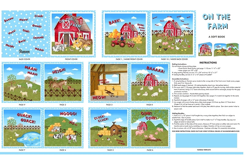 Minky - On The Farm Digital Cuddle Panel Multi From Shannon Fabrics - 60" Wide