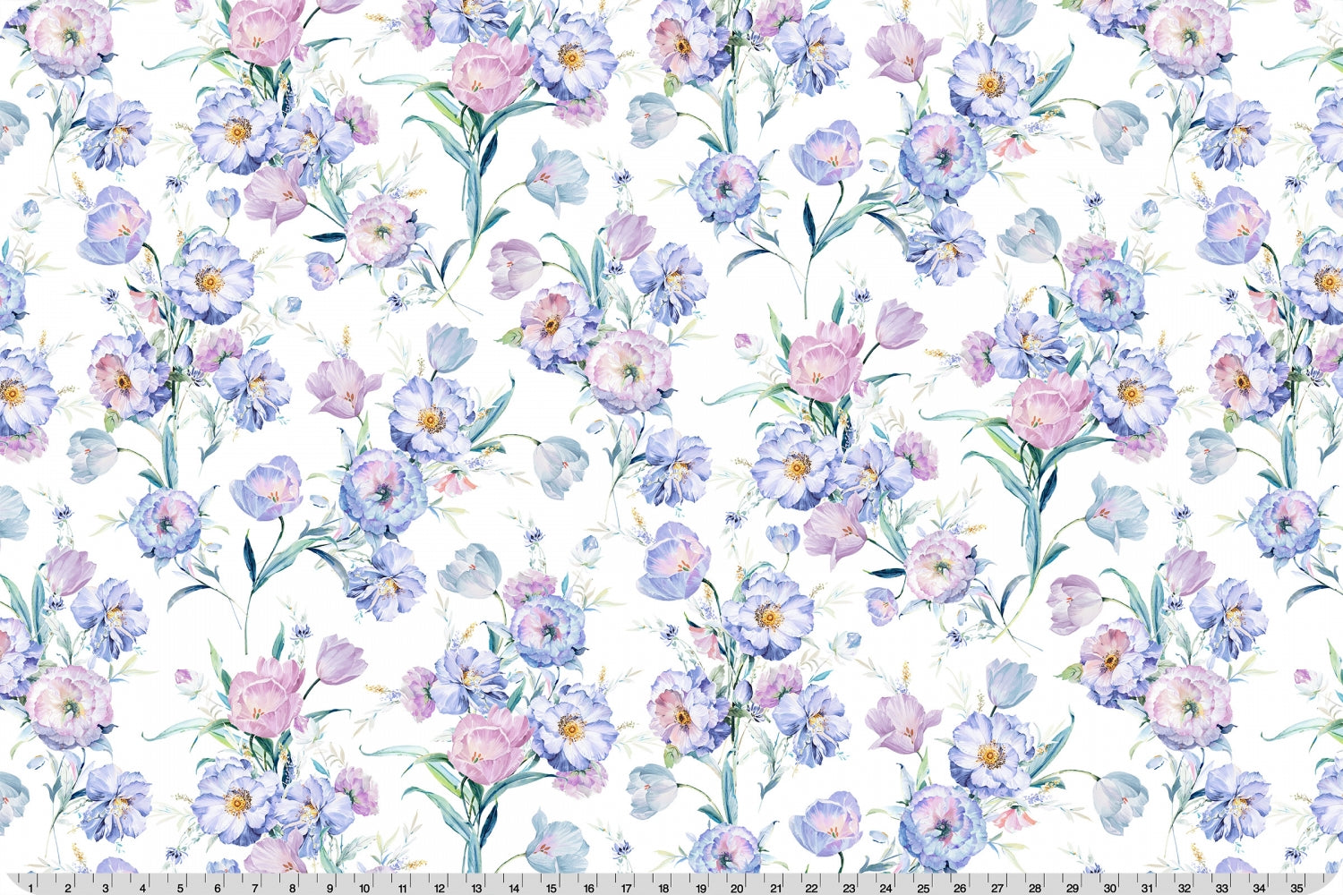 Minky - Poppy Lane in Iris Digital Cuddle Multi From Shannon Fabrics - 60" Wide