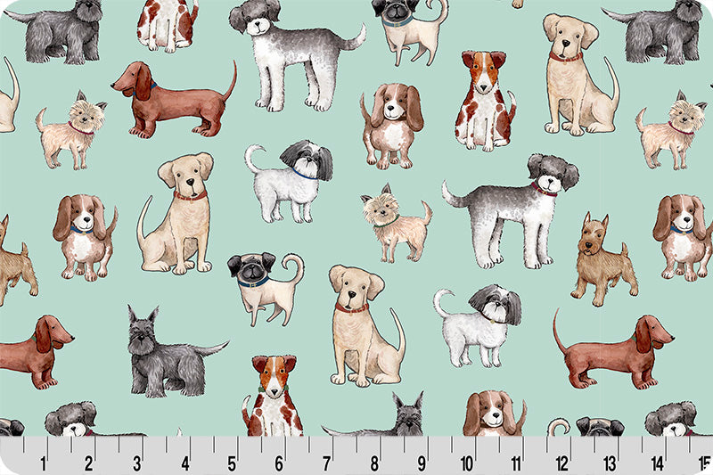 Minky - PUPPY LOVE Digital Cuddle Snow From Shannon Fabrics - 60" Wide