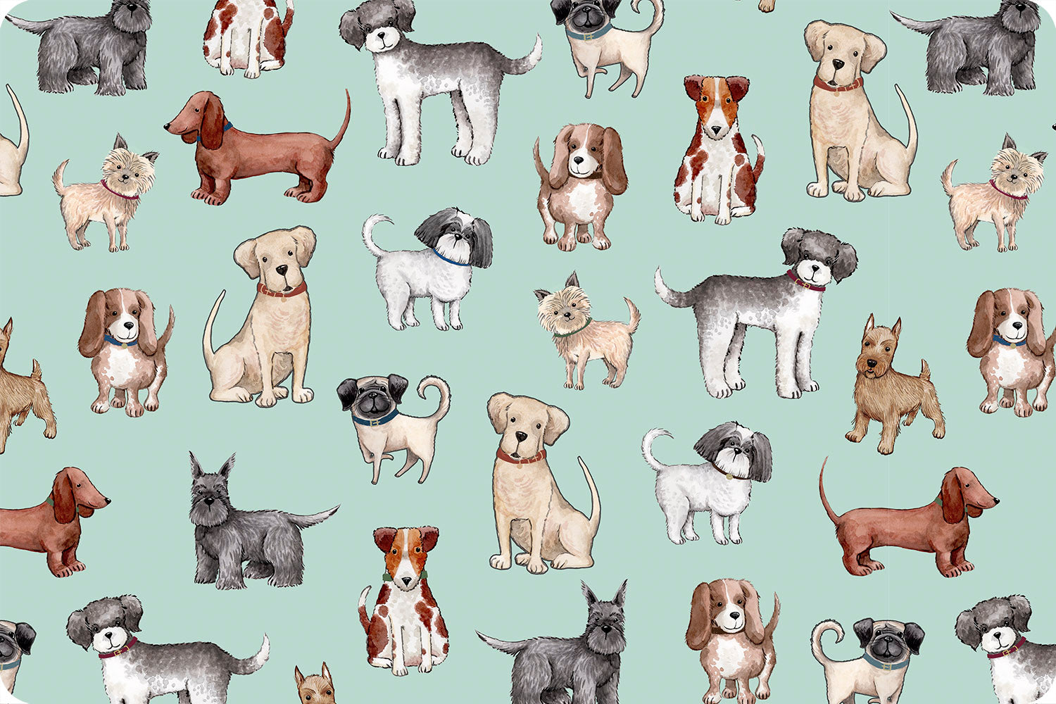 Minky - PUPPY LOVE Digital Cuddle Snow From Shannon Fabrics - 60" Wide