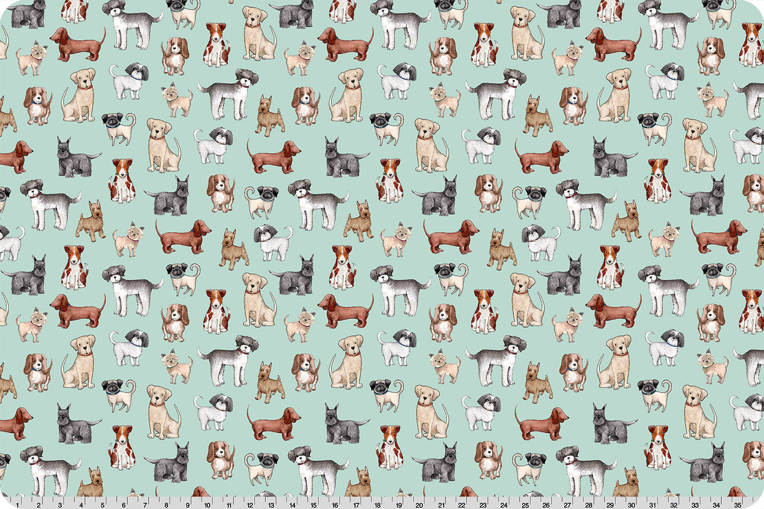 Minky - PUPPY LOVE Digital Cuddle Snow From Shannon Fabrics - 60" Wide