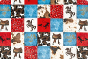 Minky - Saddle Up Digital Cuddle Natural From Shannon Fabrics - 60" Wide