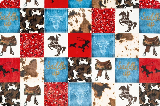 Minky - Saddle Up Digital Cuddle Natural From Shannon Fabrics