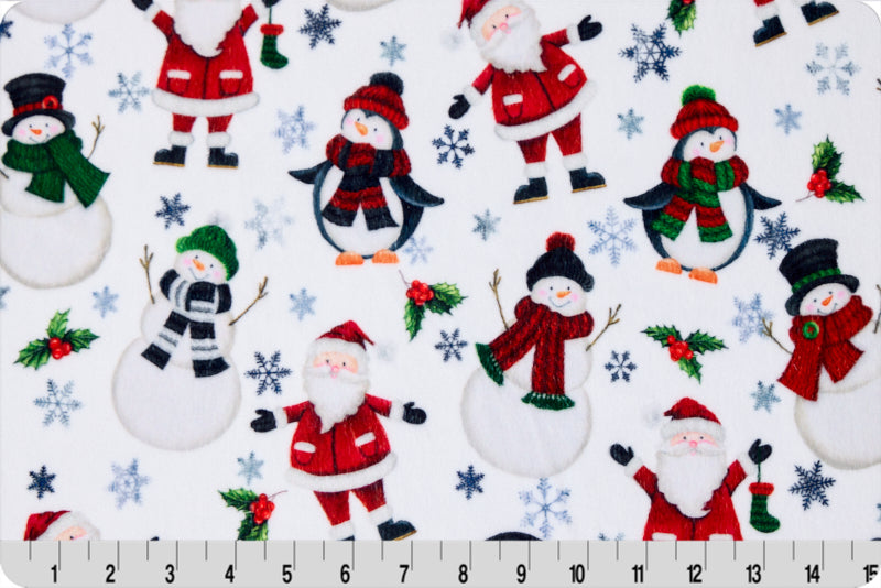 Minky - Santa & Friends Digital Cuddle Multi From Shannon Fabrics - 60" Wide