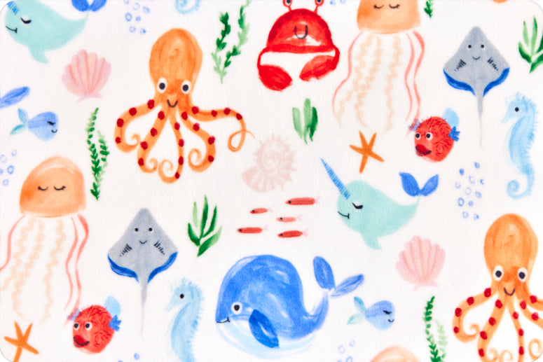 Minky - Sea Pals Digital Cuddle Multi From Shannon Fabrics - 60" Wide