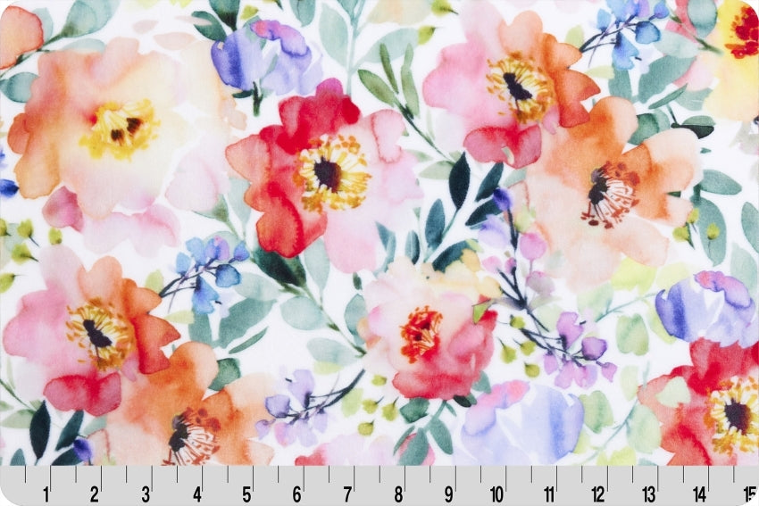 Minky - Secret Garden Digital Cuddle Multi From Shannon Fabrics - 60" Wide