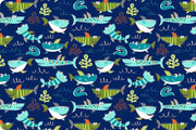 Minky - Sharkies Digital Cuddle Sea From Shannon Fabrics - 60" Wide