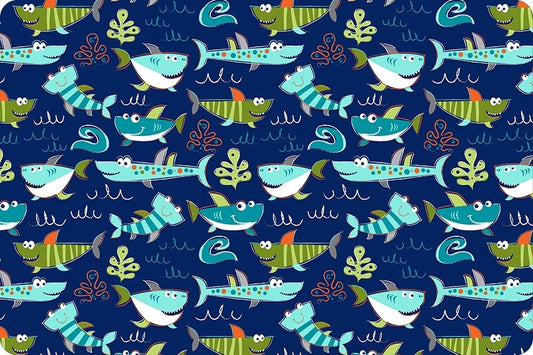 Minky - Sharkies Digital Cuddle Sea From Shannon Fabrics