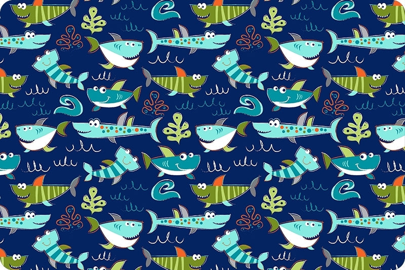 Minky - Sharkies Digital Cuddle Sea From Shannon Fabrics - 60" Wide