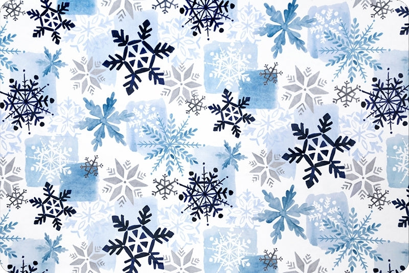 Minky - Snowfall Digital Cuddle Navy From Shannon Fabrics - 60" Wide