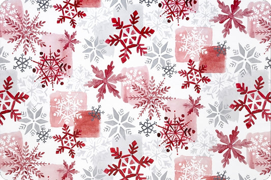 Minky - Snowfall Digital Cuddle Scarlet From Shannon Fabrics