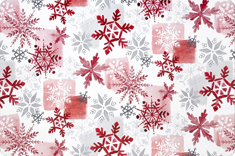 Minky - Snowfall Digital Cuddle Scarlet From Shannon Fabrics - 60" Wide
