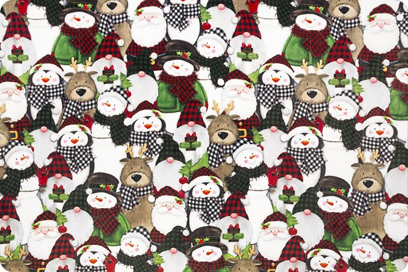 Minky - Snowmies Digital Cuddle Scarlet From Shannon Fabrics - 60" Wide