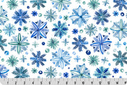 Minky - Snowy Sparkle Digital Cuddle Blue From Shannon Fabrics - 60" Wide