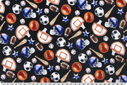 Minky - Sports Digital Cuddle Black From Shannon Fabrics - 60" Wide