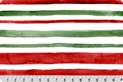 Minky - Stripe Digital Cuddle Red/Green From Shannon Fabrics - 60" Wide