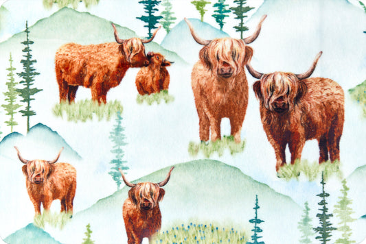 Minky - The Highland Digital Cuddle Snow From Shannon Fabrics