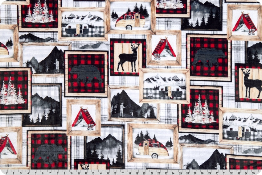 Minky - Trail Mix Digital Cuddle Scarlet From Shannon Fabrics - 60" Wide