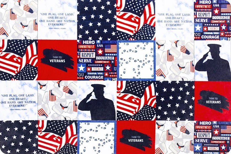 Minky - Veterans Digital Cuddle Navy From Shannon Fabrics - 60" Wide