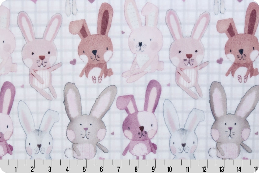 Minky - Wabbit Heart Digital Cuddle Cedarwood From Shannon Fabrics - 60" Wide