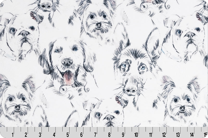 Minky - What Up, Dawg Digital Cuddle Beige From Shannon Fabrics - 60" Wide